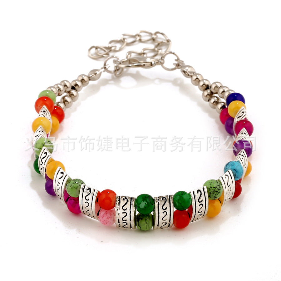 Wholesale Colored Beads Alloy Bracelets